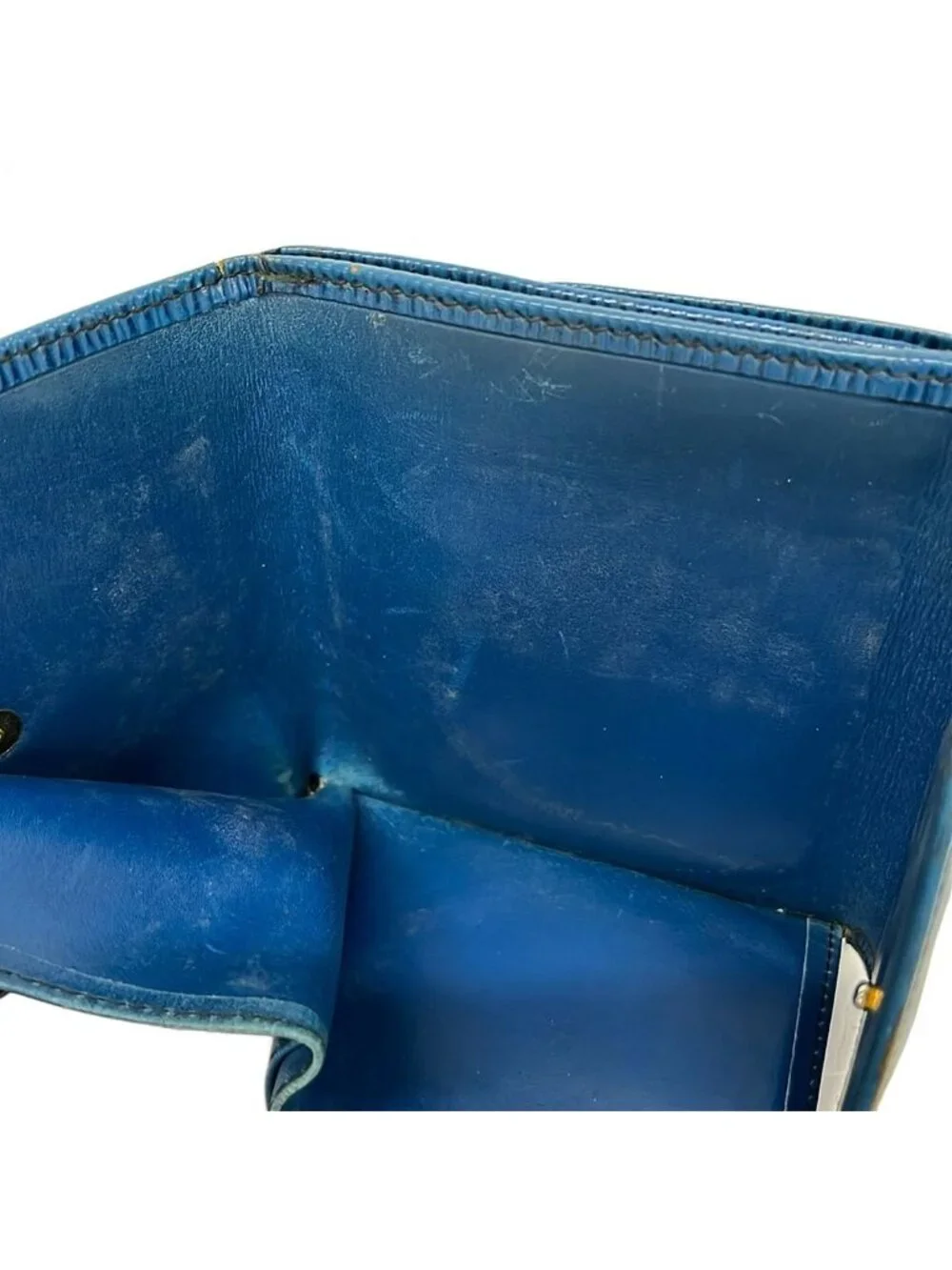 Louis Vuitton Hook Wallet Epi Porto Monet Billets Cult Cles Toledo Blue Leather